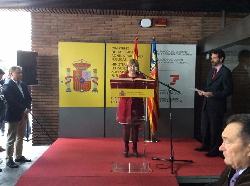 Isabel Bonig durante el acto en la Delegación del Gobierno en Valencia - 
