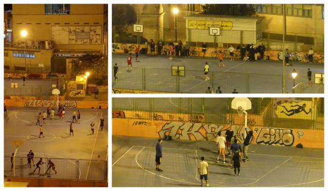 Decenas de jóvenes incumplen las normas sanitarias jugando a fútbol y básket en Benimaclet