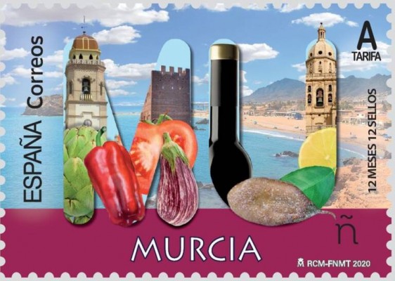 El extraño caso del cilindro negro en el sello dedicado a Murcia...  se aceptan apuestas