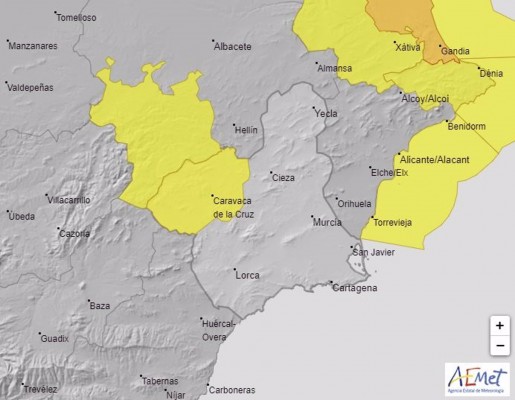 Una nueva DANA activa la alerta amarilla en la Región a partir del miércoles
