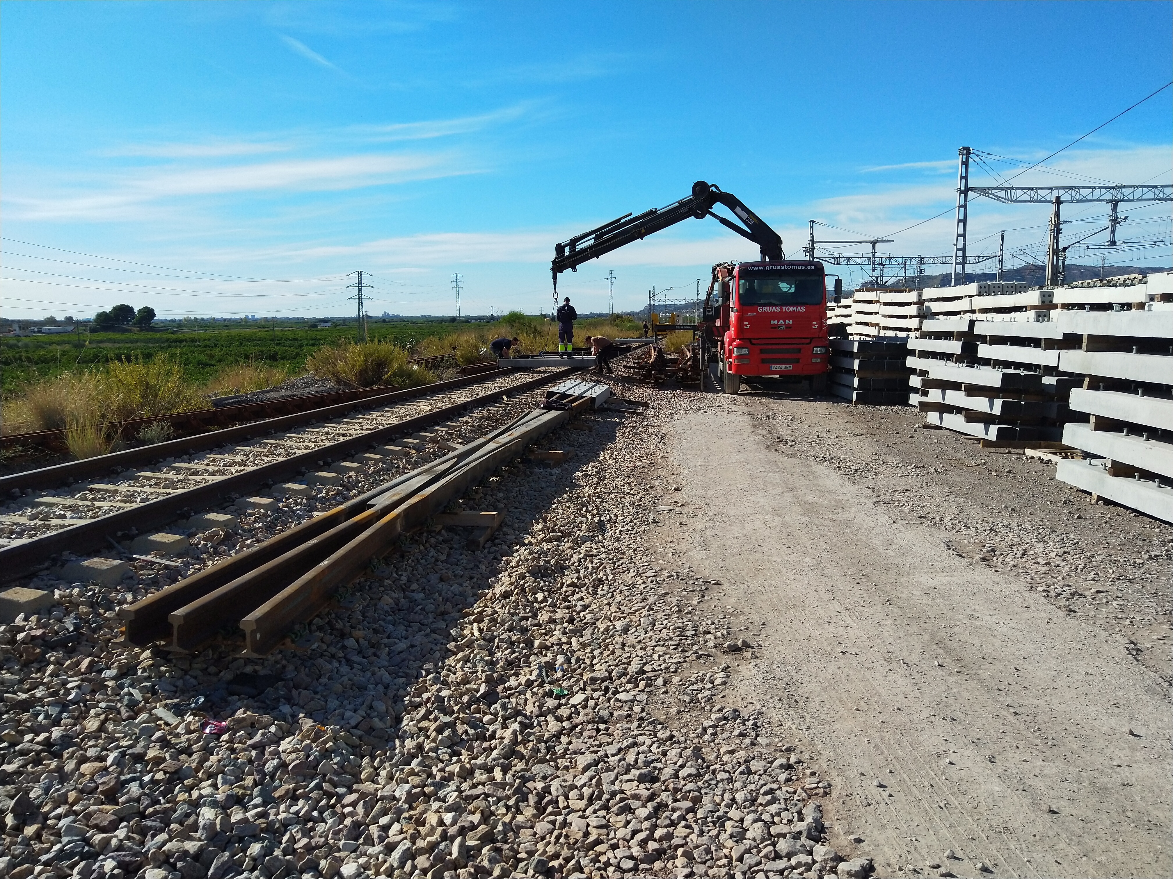 Obras en el tramo de Almenara en una foto de archivo. - 