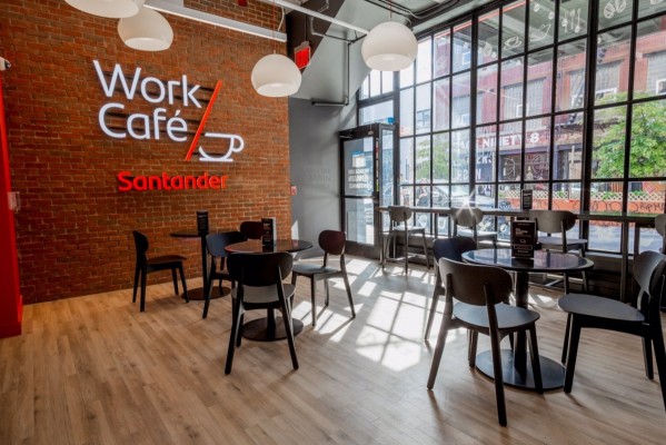 Banco Santander lleva a Estados Unidos el concepto de oficina Work Café