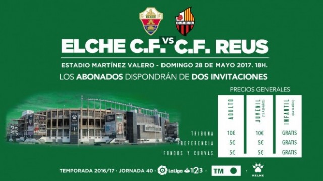 El Elche obsequia con dos entradas a abonados e invita a los niños ante el Reus