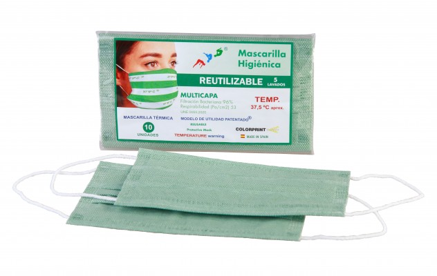 Las mascarillas 'anticovid' de Colorprint que detectan la fiebre llegan a las tiendas