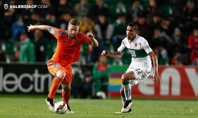 El Valencia goleó al Elche en su última visita al Martínez Valero
