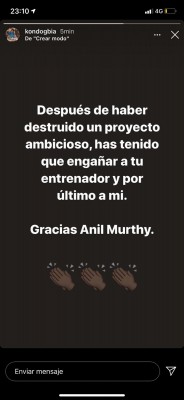 Kondogbia carga duramente contra Anil Murthy 