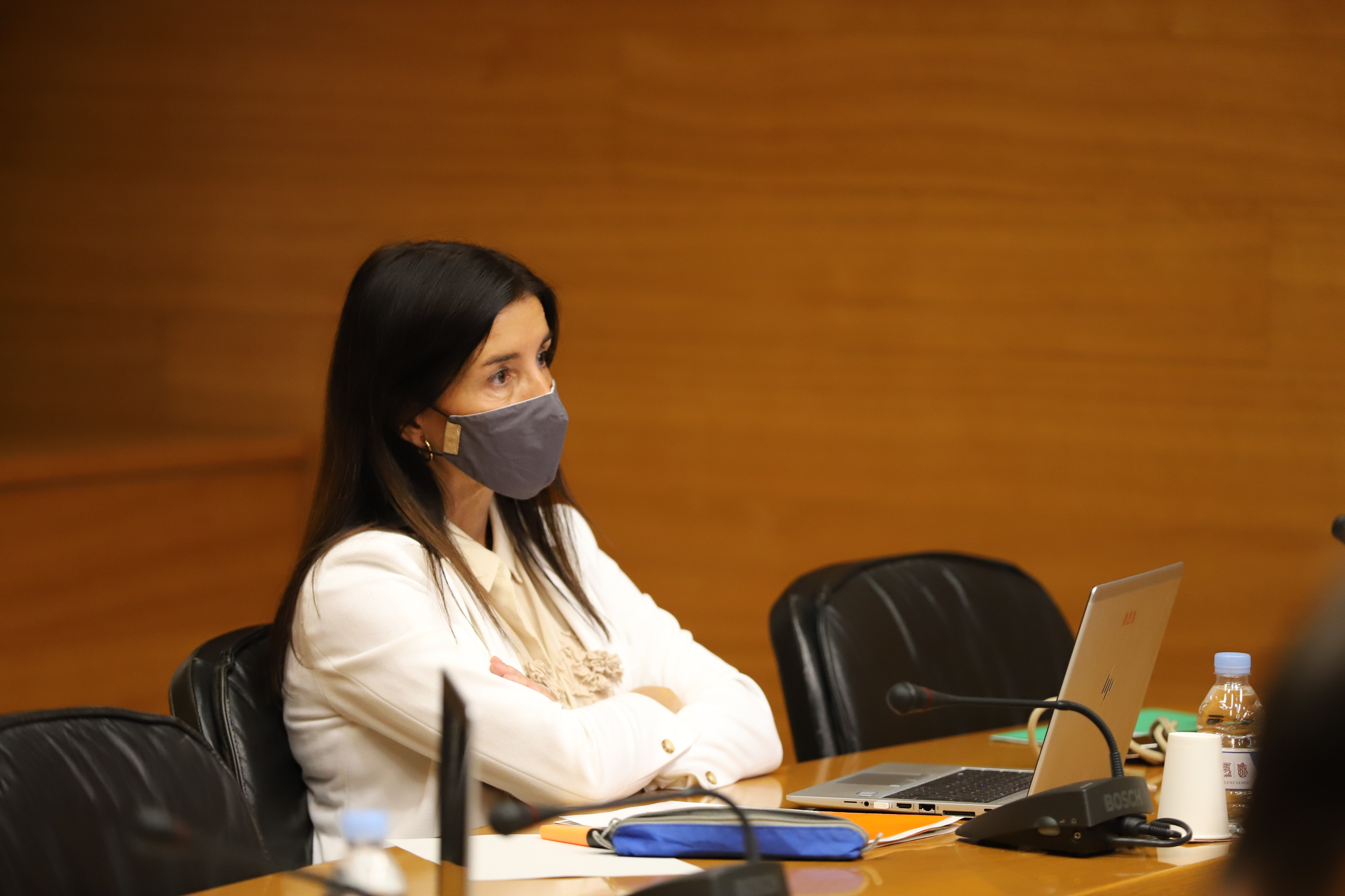 Ruth Merino, diputada de Cs que defendió la propuesta, en la comisión de Hacienda. Foto: AP - 