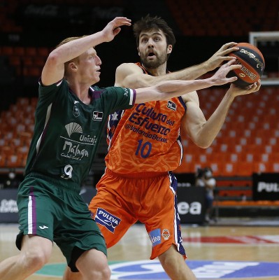 Valencia Basket se escurre ante el Unicaja de Brizuela y Abromaitis