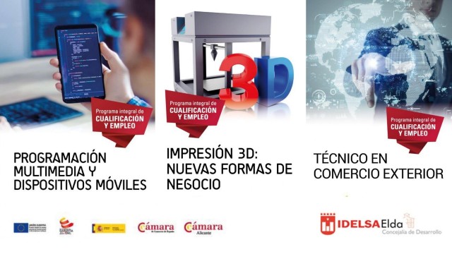 Elda ofrece tres cursos de formación de la Cámara de Comercio a jóvenes sin empleo 
