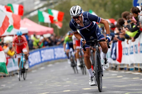 Valverde concluye octavo el Mundial de Imola y Alaphilippe se pone el arcoiris de campeón