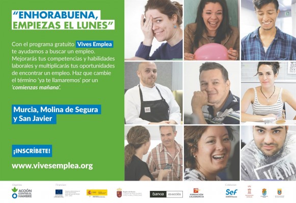 Cien parados buscarán un hueco en el mercado laboral con el SEF y Acción contra el Hambre