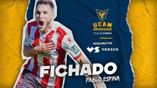 Pablo Espina, delantero que llega del Guijuelo, nuevo jugador del UCAM CF 