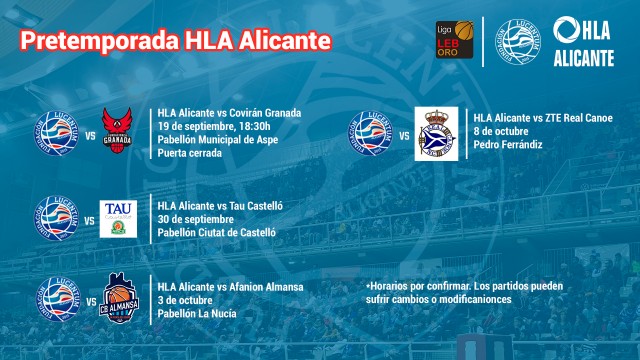 Granada y Tau Castellón, entre los rivales del HLA Alicante en pretemporada 