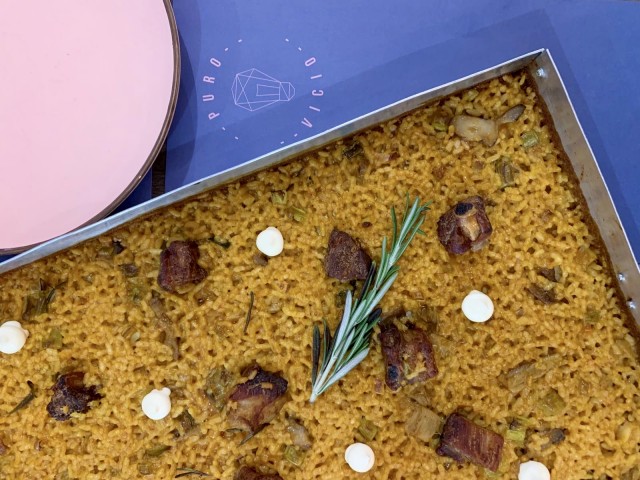 Arroz en llanda de secreto y calabaza en Puro Vicio