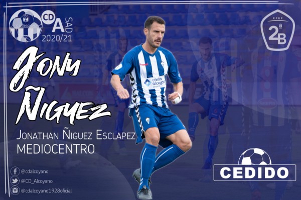 Jony Ñíguez seguirá cedido en el Alcoyano una temporada más
