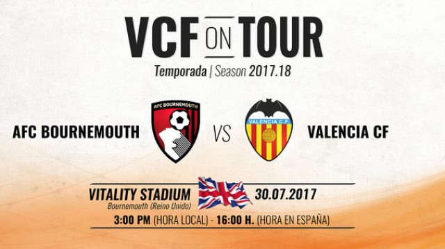El Valencia CF jugará el 30 de julio un amistoso ante el AFC Bournemouth