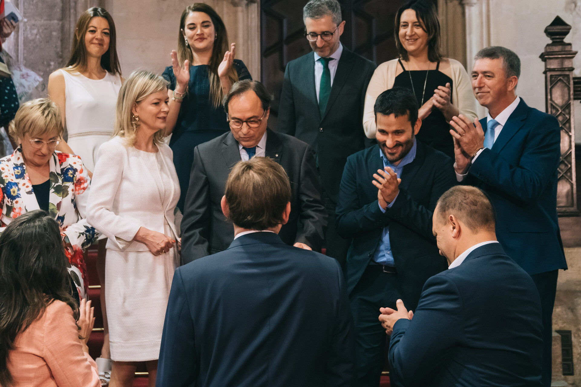 Oltra, Puig y Martínez Dalmau frente al resto de consellers. Foto: KIKE TABERNER - 