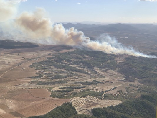 El incendio de Mula ha arrasado ya 300 hectáreas