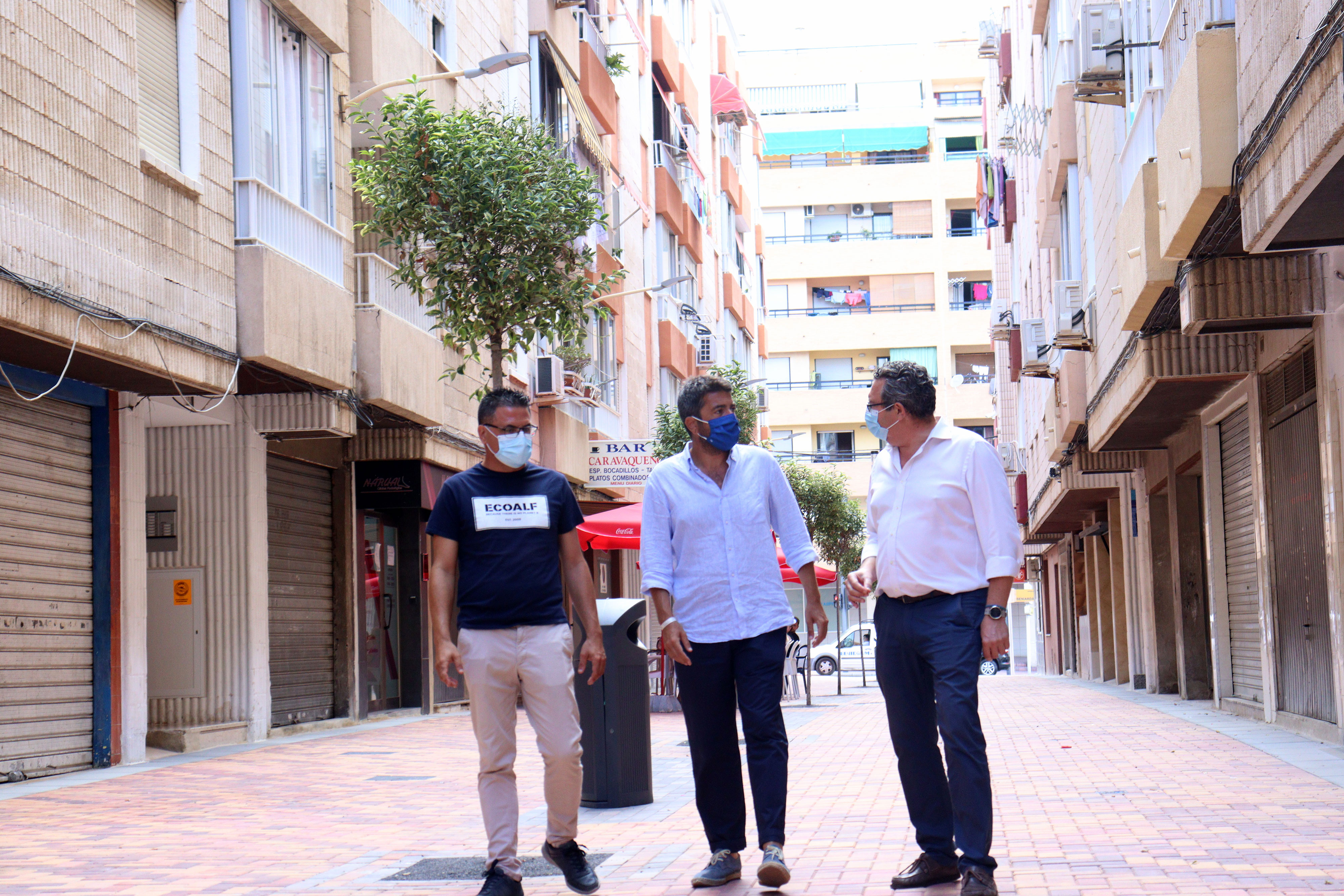 Visita a las obras de reurbanización de la calle Polop - 