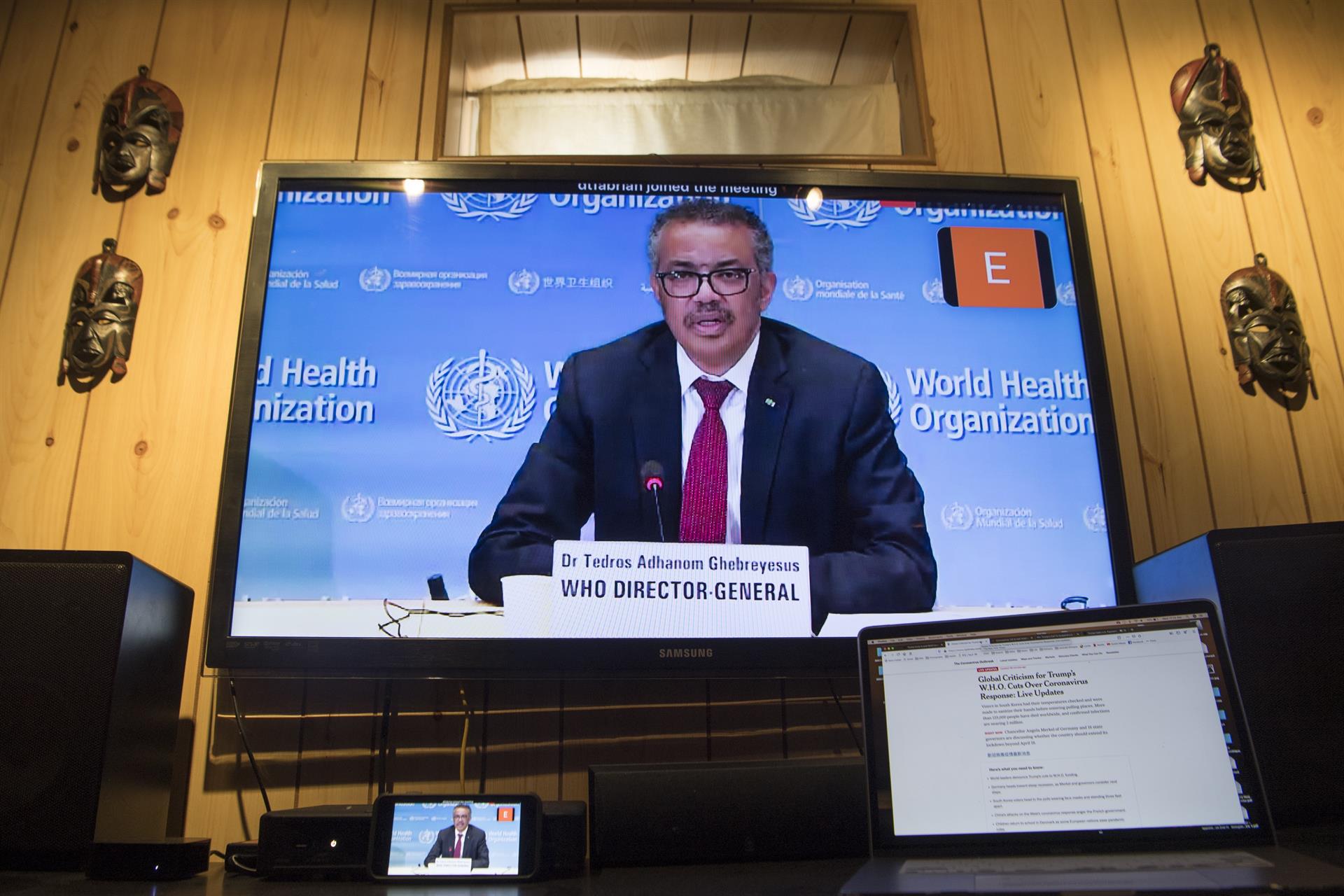 Rueda de prensa de Tedros Adhanom Ghebreyesus. Foto: UN PHOTO/ESKINDER DEBEBE - 