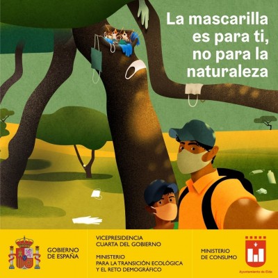 'La mascarilla es para ti, no para la naturaleza': campaña para el buen uso de la protección sanitaria