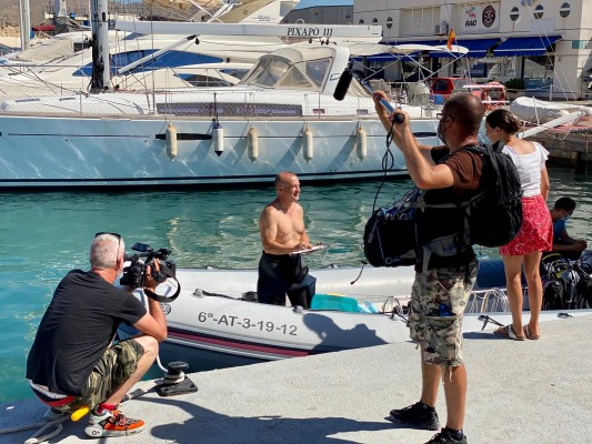 TVE graba un documental sobre los fondos marinos de El Campello, Xàbia i Moraira