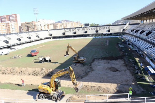 Comienzan las obras para adecuar el Cartagonova a las exigencias de la Liga para Segunda