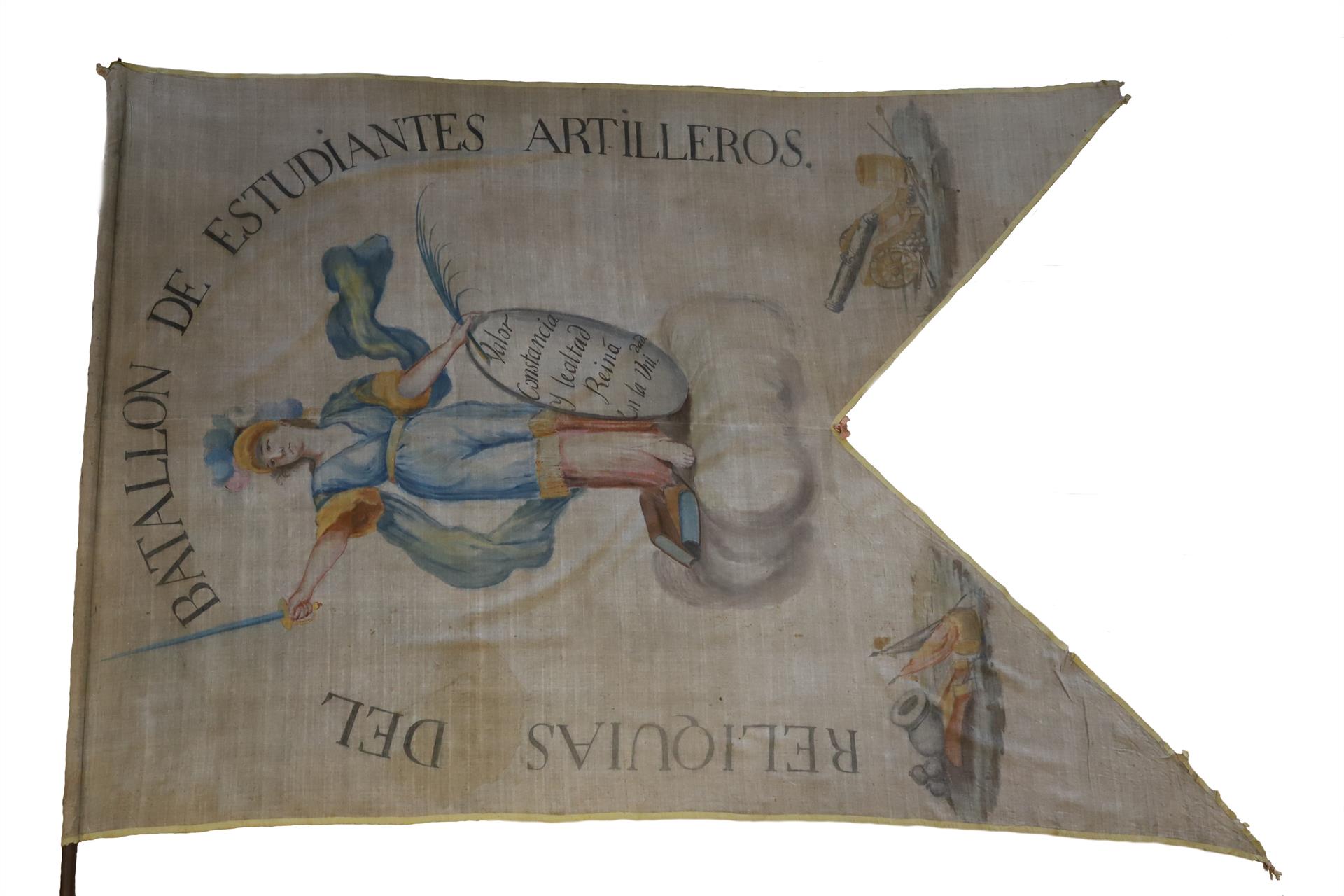 El IVCR+I restaura la bandera de los Estudiantes Artilleros de la UV