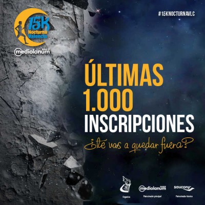 Últimas 1.000 inscripciones para la 15K Nocturna Valencia Banco Mediolanum del próximo sábado
