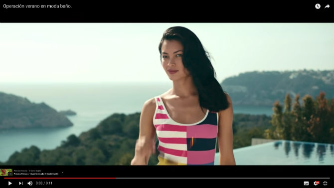 Frame de la campaña promocional de El Corte Inglés la isla de Portitxol al fondo. Foto AP - 