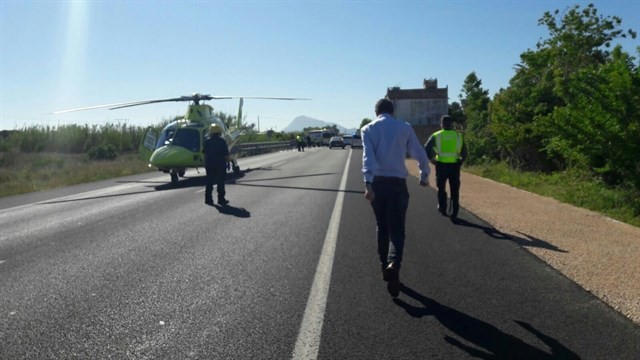 La N-332, carretera estatal en la que se registraron en 2016 más accidentes con ciclistas implicados