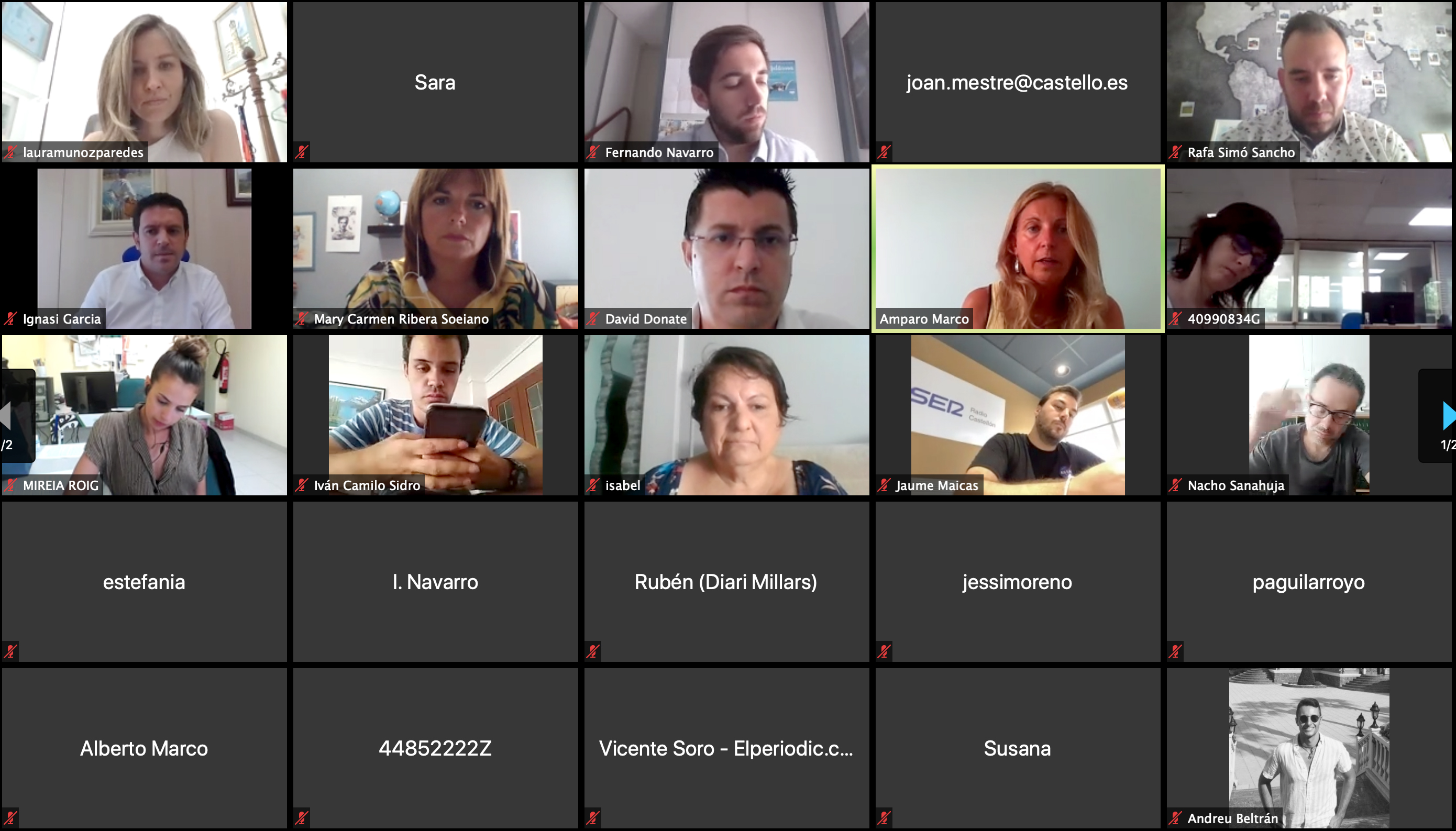 Captura de imagen de la rueda de prensa telemática en la que se informaba de los presupuestos municipales de Castelló. - 