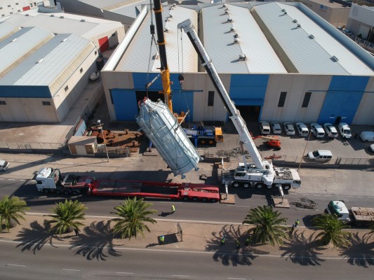 Mecánicas Bolea pone rumbo a Oriente Medio a su tercer gran horno térmico de 85 toneladas
