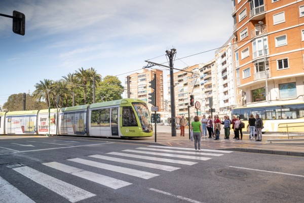 Murcia pone toda la flota de tranvías a funcionar con motivo de las pruebas de la EBAU