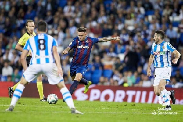 El Levante perdió en la última visita de la Real Sociedad tras cinco victorias anteriores
