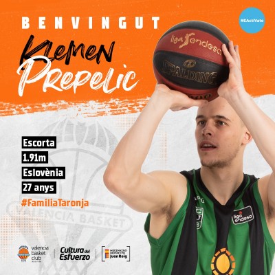 Valencia Basket ficha al escolta Klemen Prepelic para las próximas dos temporadas
