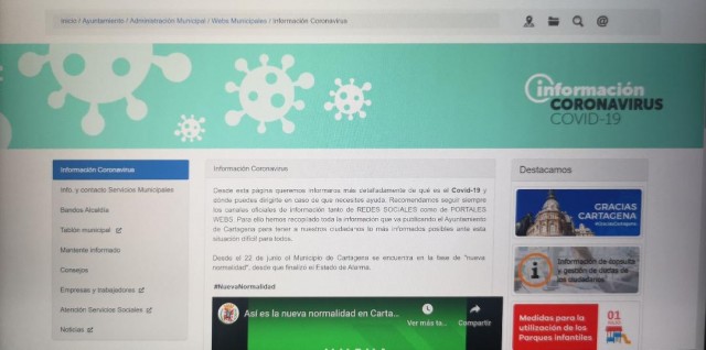 La web de información sobre covid-19 de Cartagena recibe 19.000 visitas en el estado de alarma