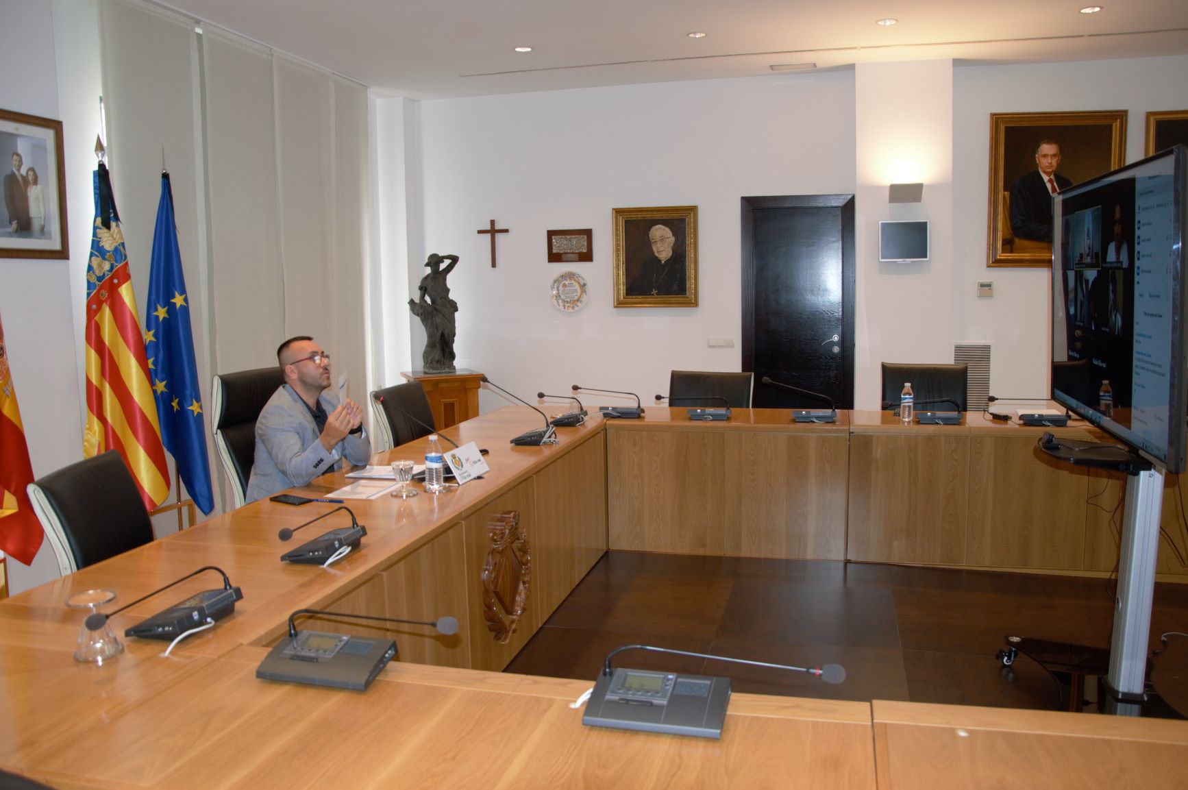 El alcalde José Benlloch, durante la rueda de prensa telemática celebrada este viernes. - 