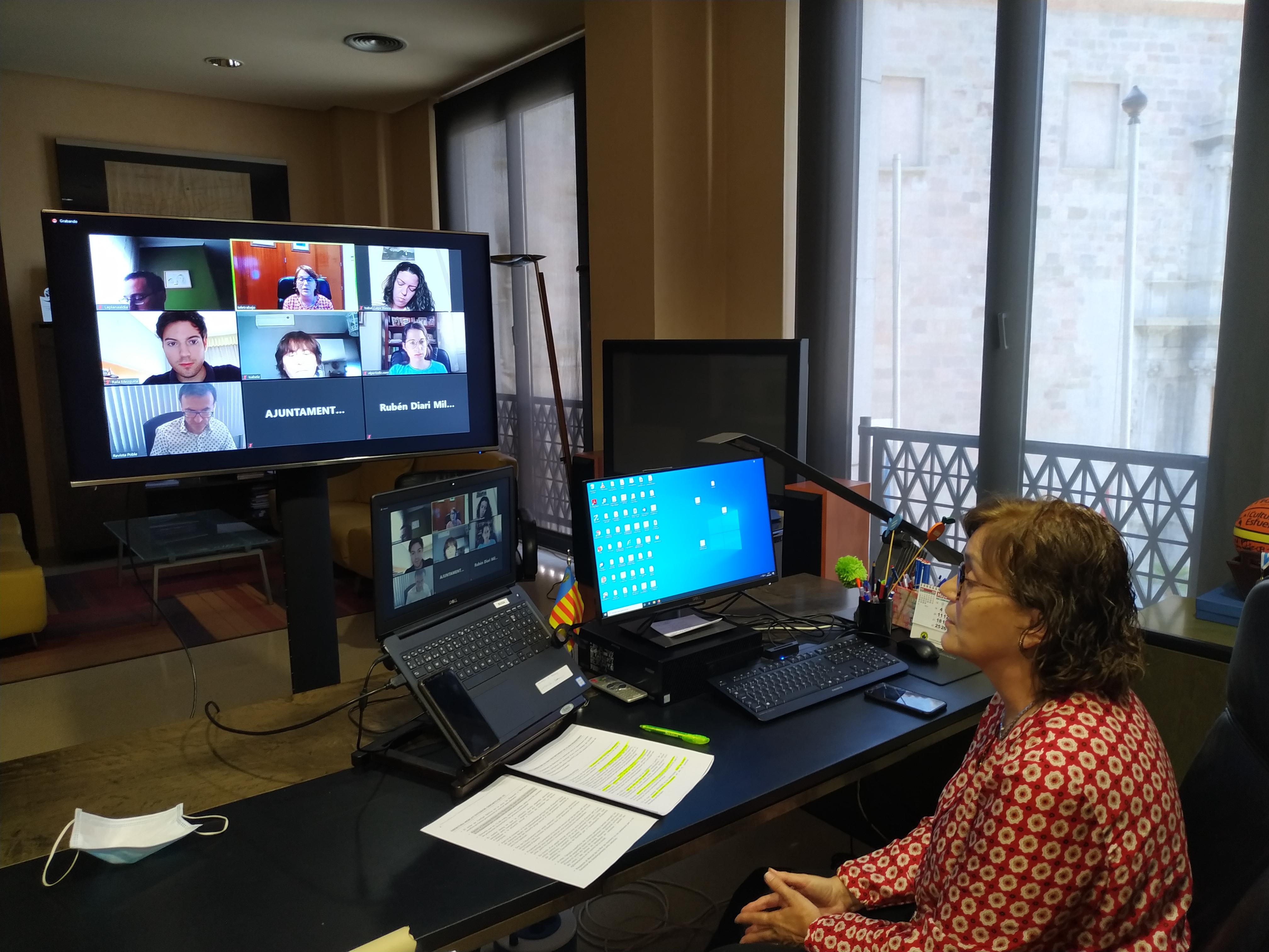 Encuentro telemático con medios por parte de la alcaldesa de Borriana, Maria Josep Safont. - 
