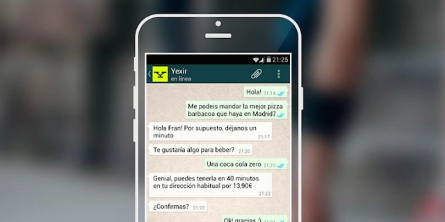Yexir: pídele una pizza a tu mayordomo virtual a través de Whatsapp