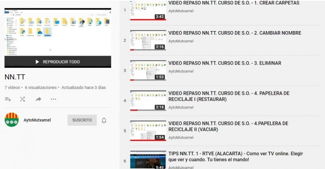 Mutxamel acerca la tecnología con apuntes en formato audiovisual y vídeos sobre 'tips' de Internet