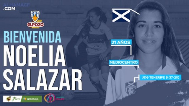 El Alhama CF ElPozo se hace con los servicios de la joven tinerfeña Noelia Salazar