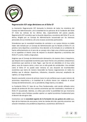 Regeneración pide la dimisión de todo el consejo y de la Fundación

