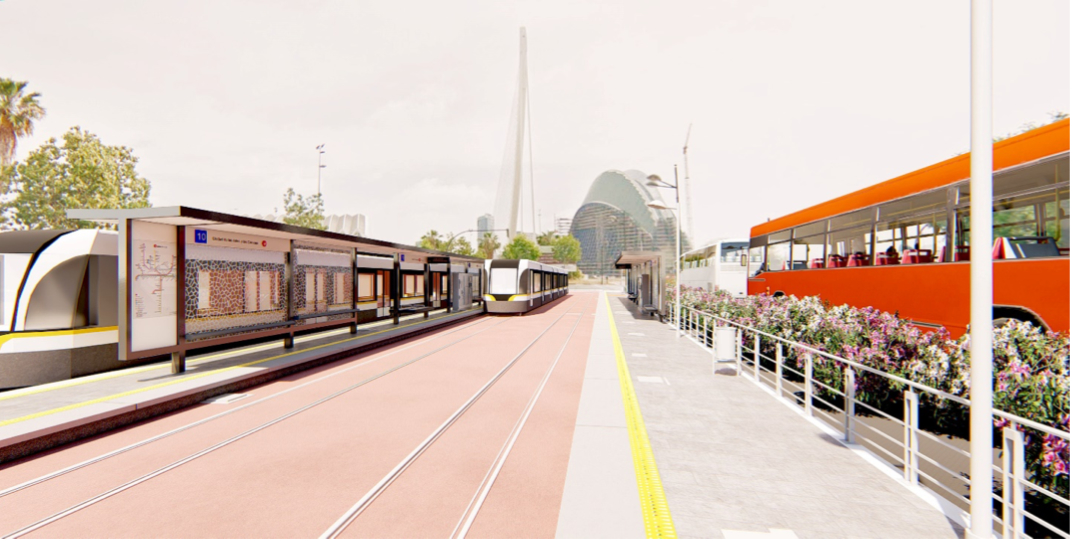 Recreación de una de las estaciones en superficie - 