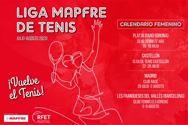La Liga MAPFRE femenina de tenis completa su calendario con la cita en el Club de Tenis Castellón
