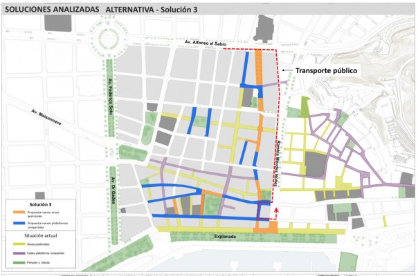 El estudio de peatonalización del Centro de Alicante plantea unir el Mercado y la Explanada