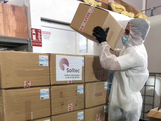 Soltec dona 26.000 mascarillas al Servicio Murciano de Salud