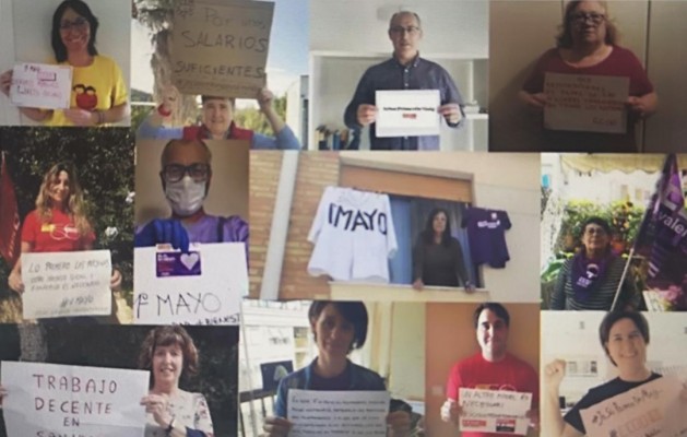 CCOO y UGT celebran un Día del Trabajador sin manifestantes, pero con miles de mensajes en redes