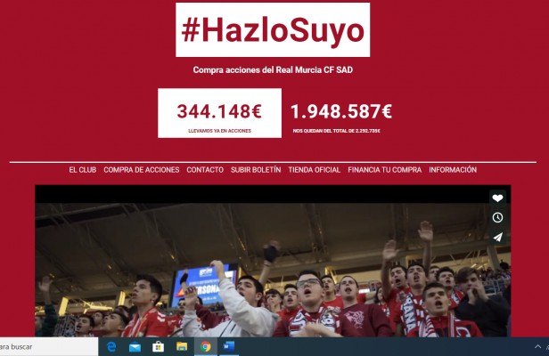 El Real Murcia lleva 344.148 euros recaudados de los 2,3 millones de su ampliación de capital