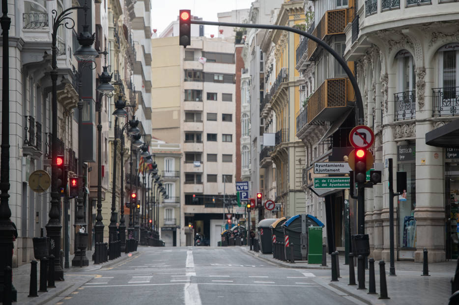 Calles de València durante el estado de alarma. Foto: KIKE TABERNER  - 